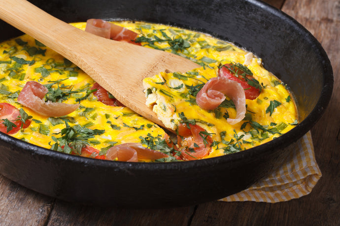 Prosciutto Eggs and Herb Skillet