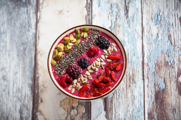 Raspberry Chia Nuts and Seeds Breakfast Bowl