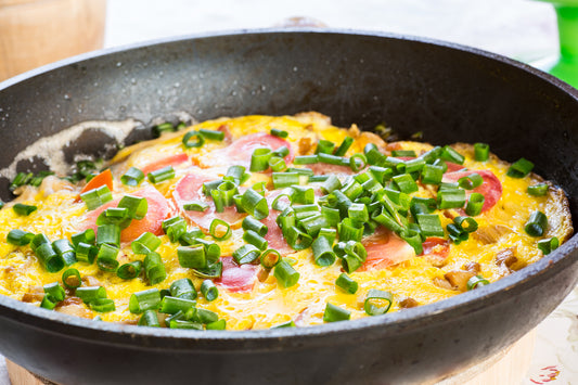 One Pot Spring Onions and Eggs