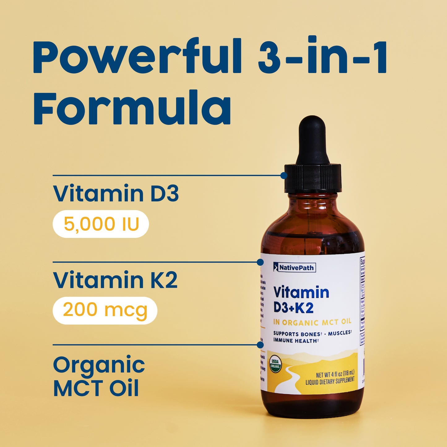 Vitamin D3+K2 Tincture 4oz