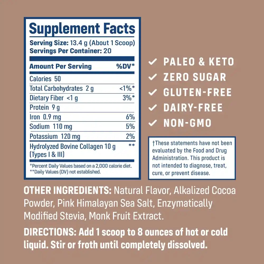 NativePath_Flavored_Collagen_Peptides_Chocolate_Supplement_Facts