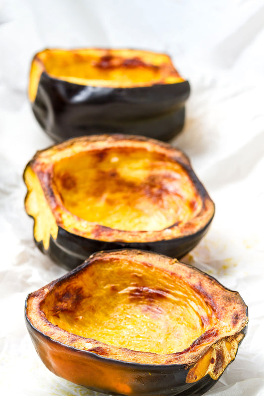 Acorn Squash with Ground Lamb and Kale