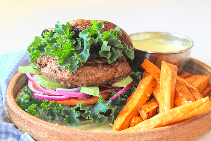 Bison Burger with Porto Bun