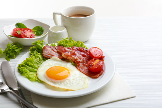 Fried Eggs with Bacon and Spinach