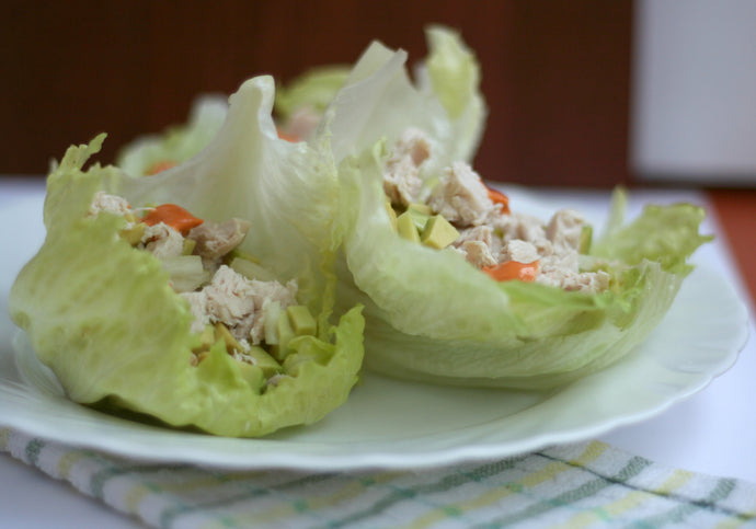 Chicken Wraps with Nut Butter dipping Sauce