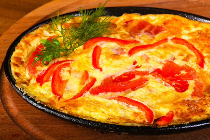 Egg Frittata with Ham and Red Peppers
