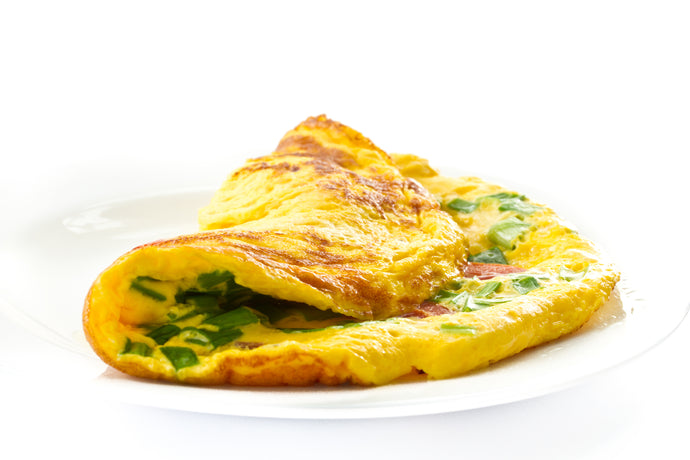 Omelette with Spinach and Green Onions