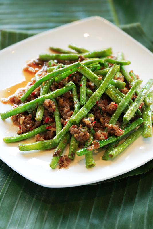 Ground Beef with Spicy Italian Green Beans