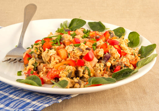 Breakfast Scramble with Eggs, Bacon and Peppers