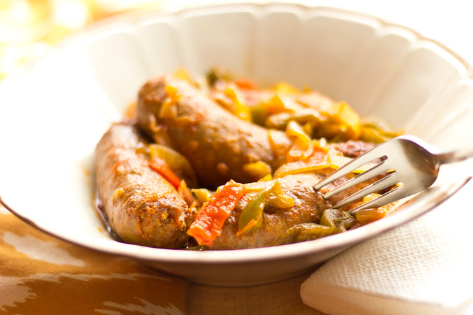 Sweet and Spicy Skillet Sausage and Peppers