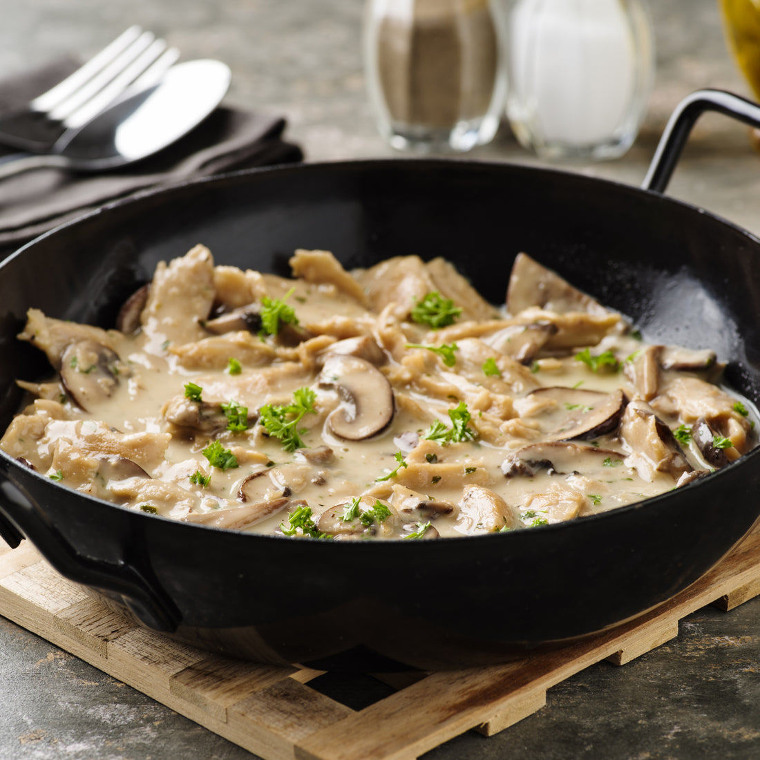 One Pot Savory Pork and Mushrooms