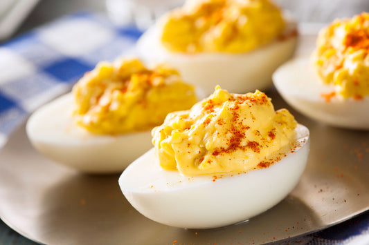 Paleo Pancetta Deviled Eggs