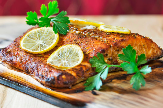 Pan Seared Wild Caught Salmon with Arugula