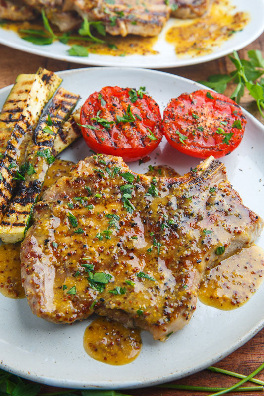 Grilled Mustard-Herbed Pork Chops