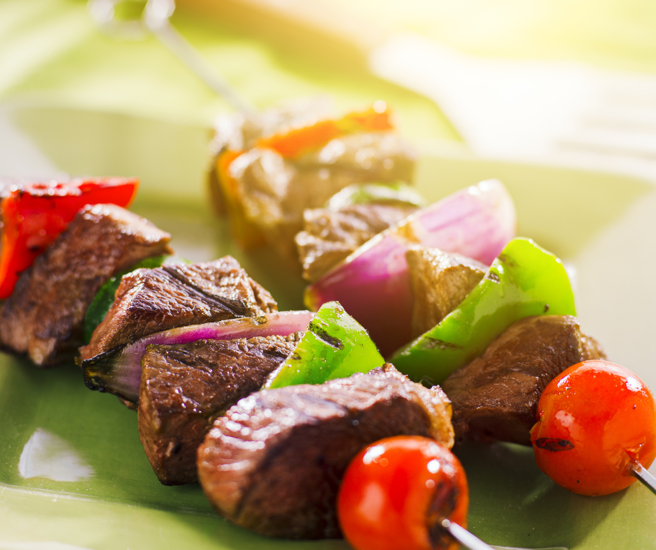 Grilled Veggie Beef Kebobs