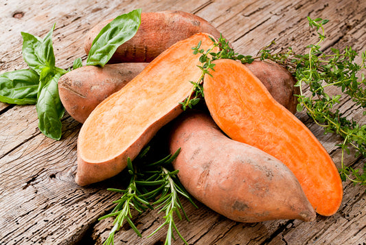 Roasted Sweet Potatoes With Pomegranate Seeds