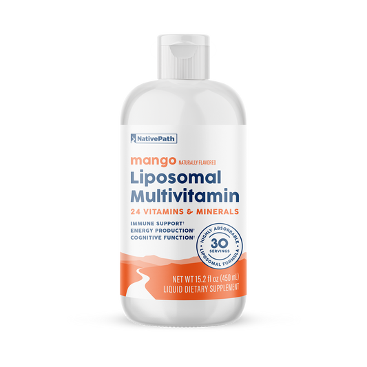 NativePath Liposomal Multivitamin mango flavor 30-serving bottle front view