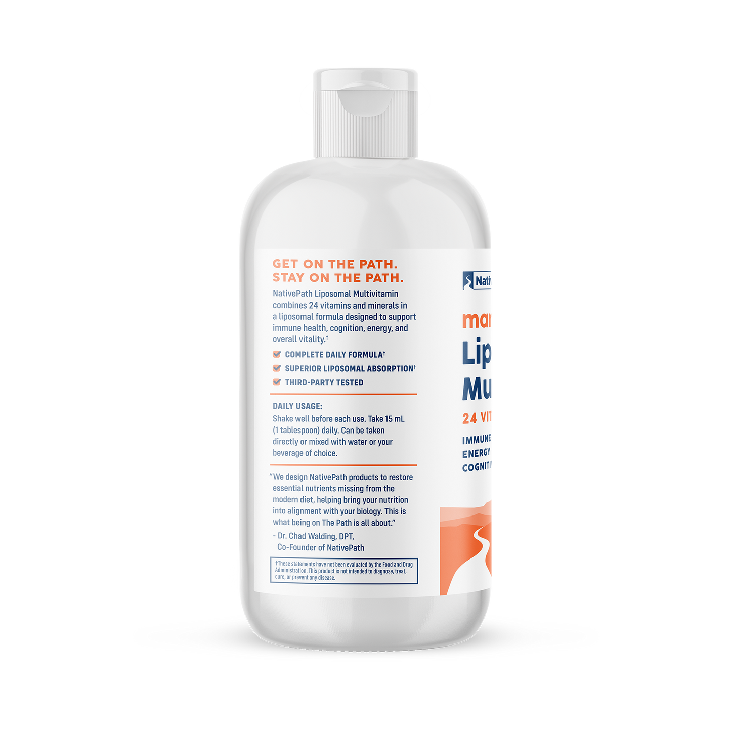 NativePath Liposomal Multivitamin bottle side view