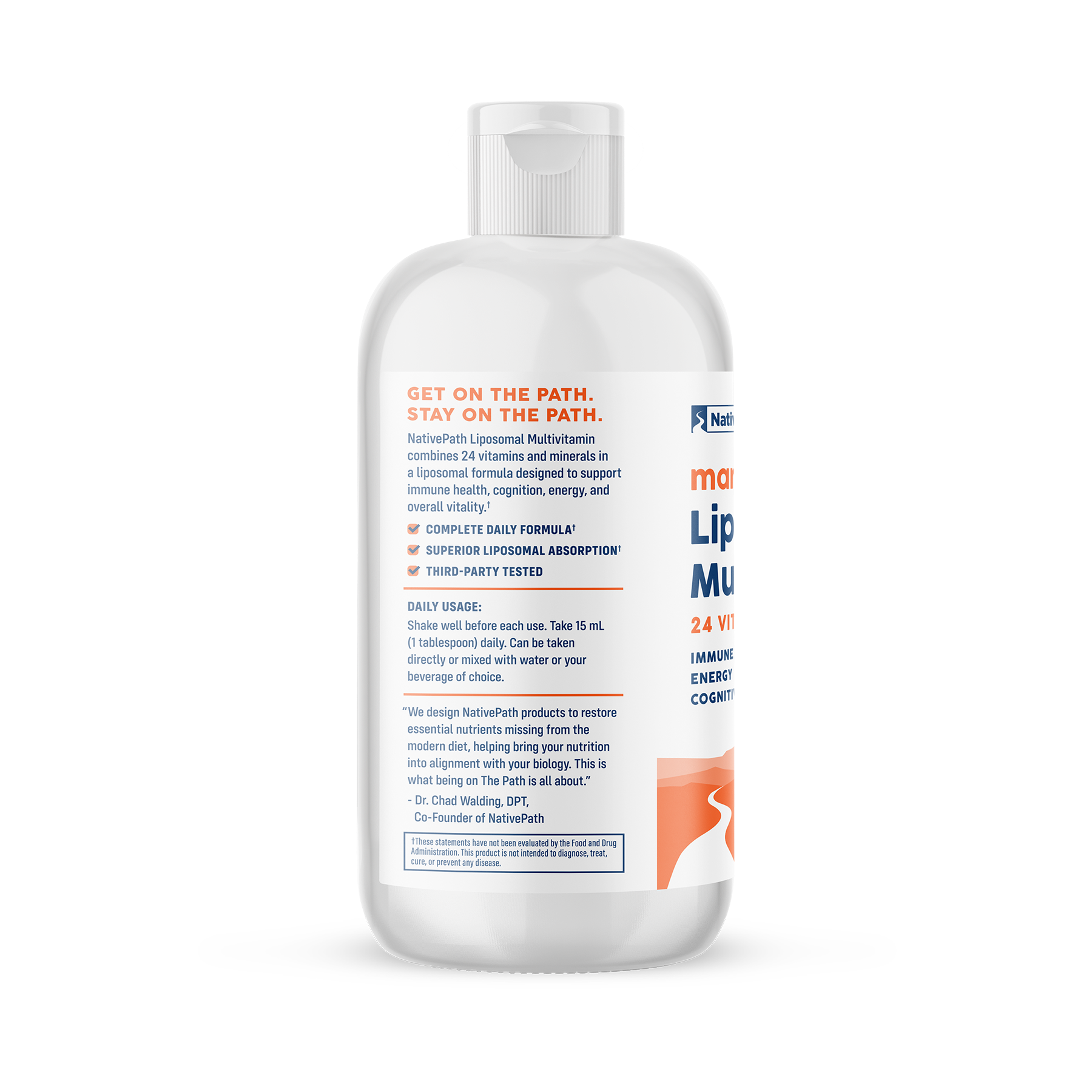 NativePath Liposomal Multivitamin bottle side view