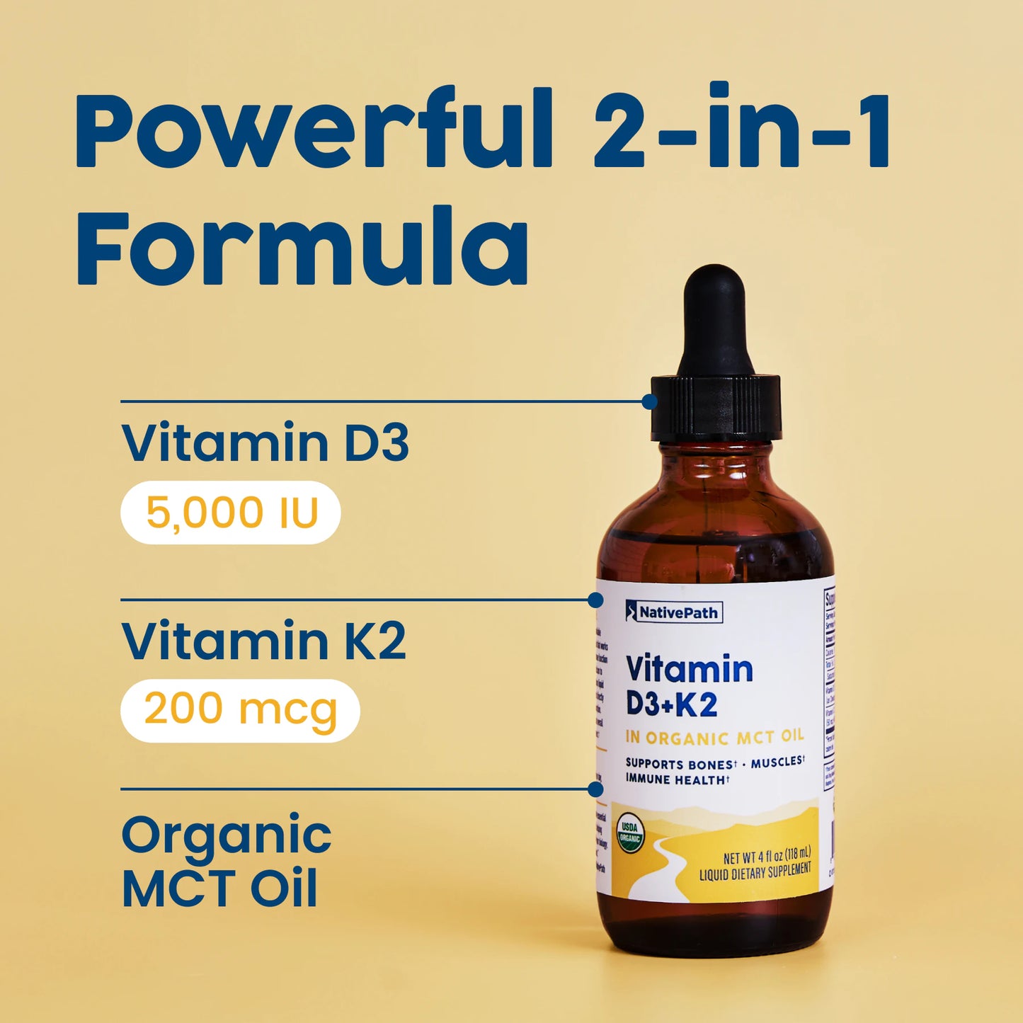 Vitamin D3+K2 Tincture - 4oz