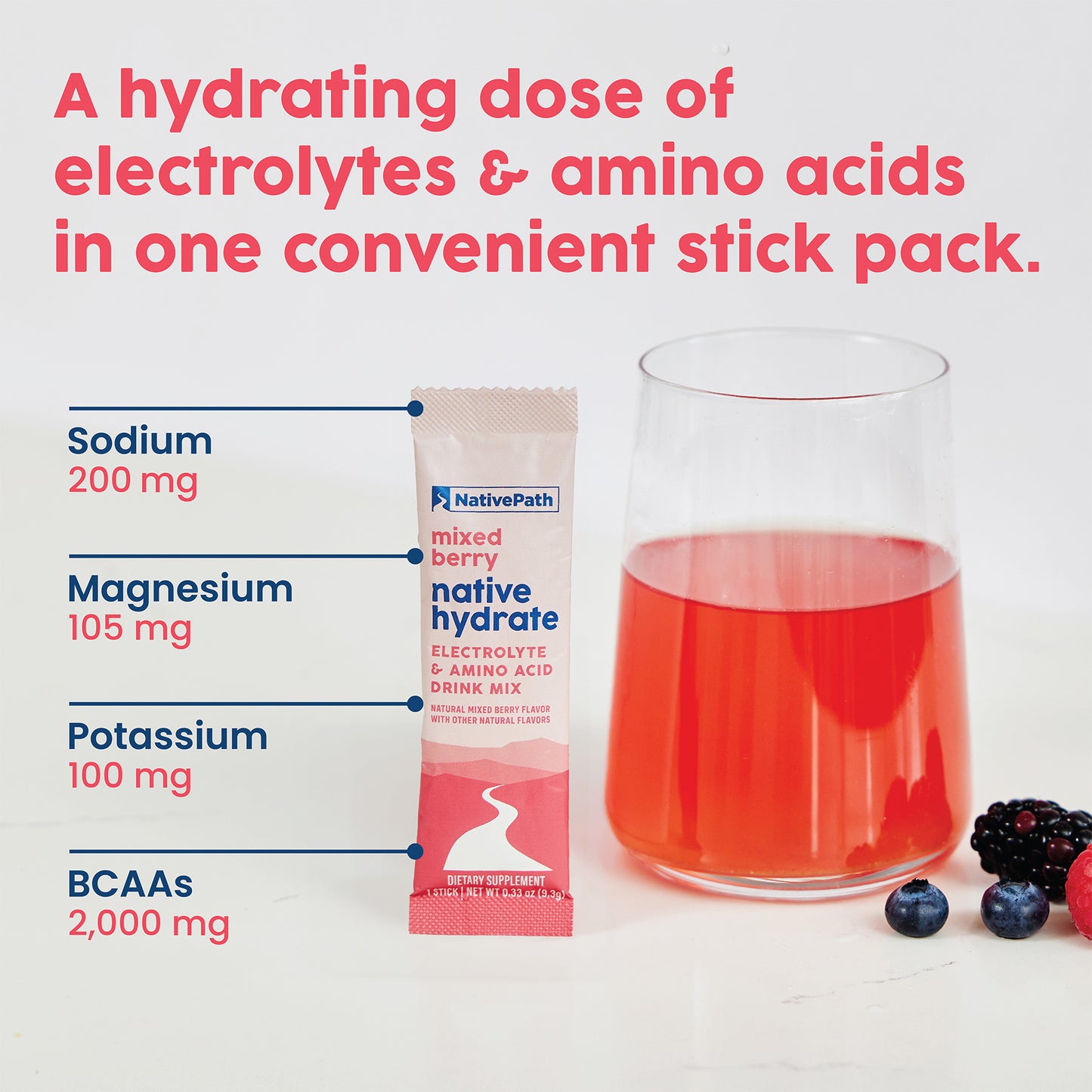 Mixed Berry Native Hydrate - Stick Packs